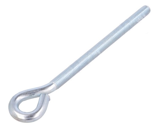 [H55863] Stål øjebolt - M10, 132mm (gevind), 180mm (længde)