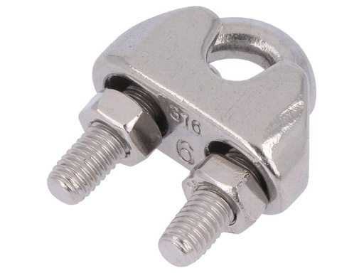 [H42311] Wire klemme - 5mm, Rustfri stål