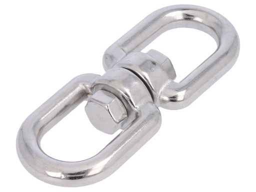 [H42344] Rustfri stålswivel - Øje/øje, 8mm