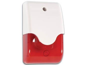 [H10099] Indendørs sirene m. rød strobo lys, 6-15Vdc, 110dB