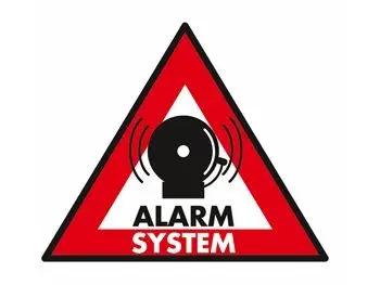 [H32120] Advarselsmærkat - "Alarm system" 12 x 15cm (5 stk.)