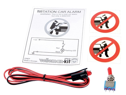 [H10036] Snydealarm - Blinkende 12Vdc lampe m. on/off kontakt