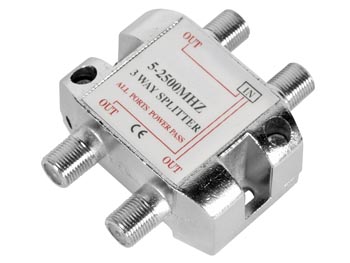 [H21472] TV/FM/SAT antennesplitter - 3 vejs 5-2450MHz (til F stik)
