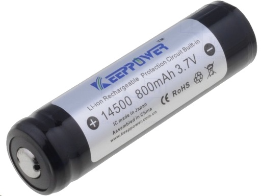[H10540] 14500 LiION batteri - 3,7V / 800mAh (Ø14x52mm)