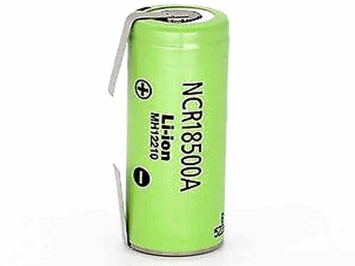 [H36381] 18500 LiION batteri - 3,6V / 2000mAh, m. flige (18x50mm)