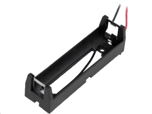 [H34244] Batteriholder til 1x18650 bat. (m. ledninger)
