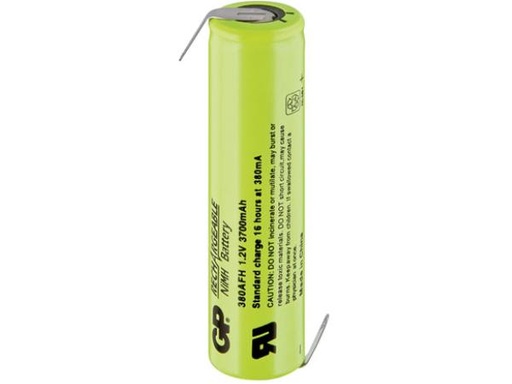 [H32221] NiMH batteri - 4/3A 1,2V / 3700mAh, loddeflige (67xØ18mm)