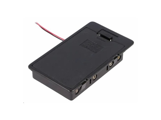 [H57283] Batteriholder til 6xAA bat. lukket (m. ledning)