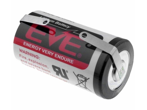 [H63289] D/R20 Lithiumbat. m. loddeflige - 3,6V 19000mAh (Ø33x61,5mm)