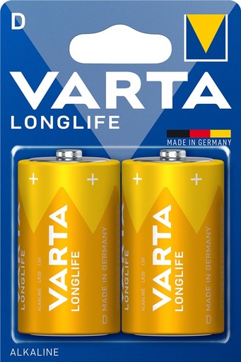 [H57691] Longlife D/LR20 alkaline batteri - 1,5V (2 stk.)
