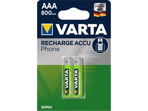 [H57703] NiMH AAA/HR03 batteri - 1,2V / 800mAh (2 stk.)