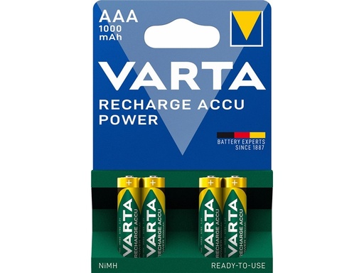 [H57705] BATTERI RECH.ACCU POWER AAA 1000MAH 4ST/