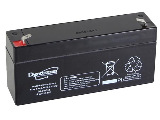 [H37978] Blybatteri - 6V / 3.2Ah 134x34x66mm