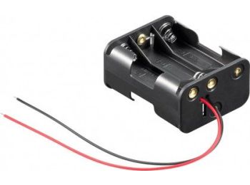 [H50654] Batteriholder til 6xAA batteri, Åben m. ledning