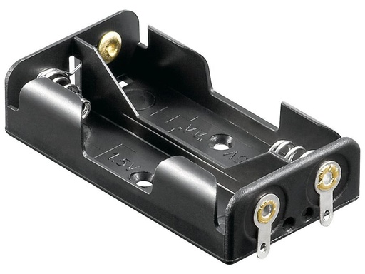 [H44432] Batteriholder til 2xAA bat. (m. loddeflige)