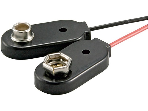 [H44417] Battericlips til 9V E-blok batteri - "singel"