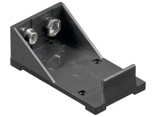 [H44418] Batteriholder til 1x9V E-blok bat. åben (m. loddeflige)