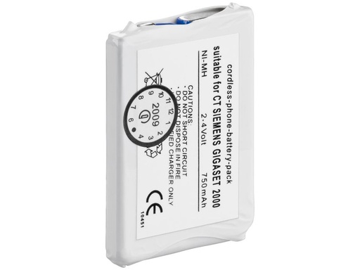 [H31652] Batteri til Siemens GIGASET 2000 2,4V / 750mAh NIMH