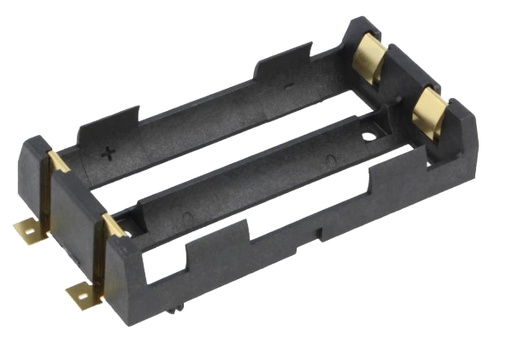 [H59142] Batteriholder til 2x18650 bat. (m. loddeflige)