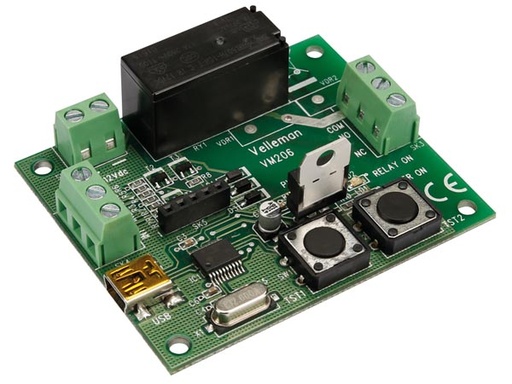 [H48627] Universal timer-relæmodul m. USB - 8A/250V (færdigsamlet)