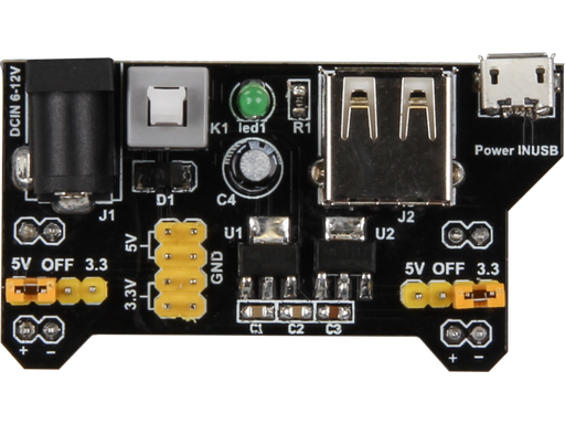 [H62783] Breadboard strømforsyningsmodul - 3,3V + 5V ud