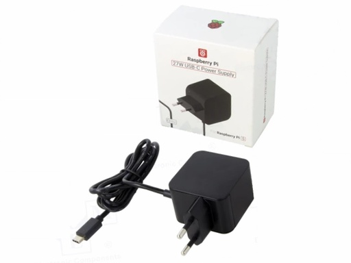 [H24598] Raspberry Pi 5 USB-C PD strømforsyning - 27W, Sort