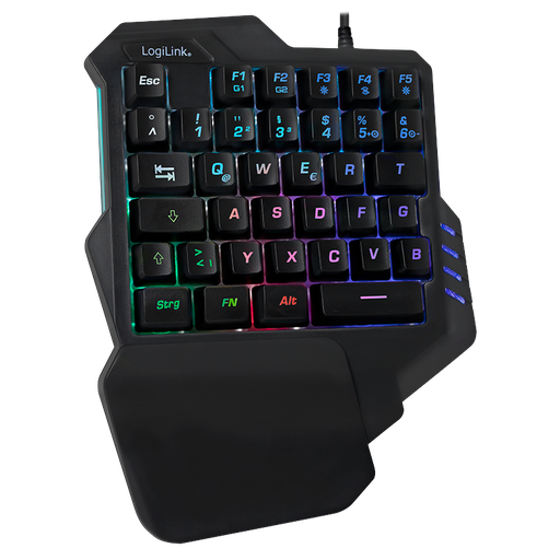 [H57386] Enhånds-gamingtastatur - RGB, håndledsstøtte
