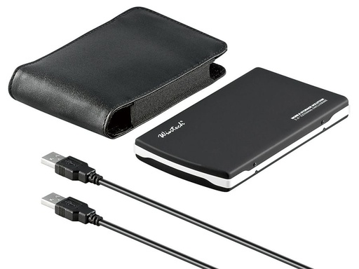 [H32995] Ekstern 2,5" HDD/SSD kabinet - USB 2.0 / IDE, m. PU-etui