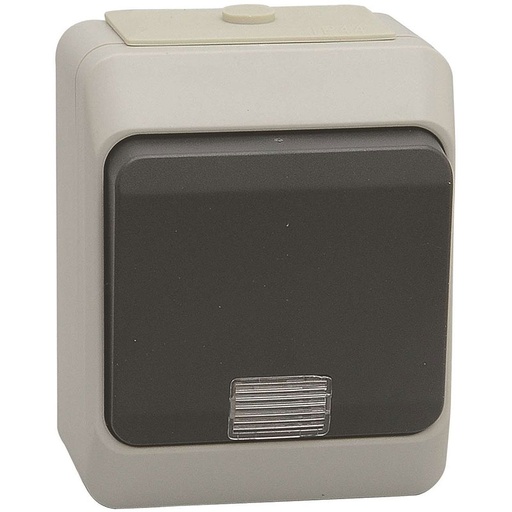 [1893306] Stænktæt trykafbryder m. lampe IP44 - grå