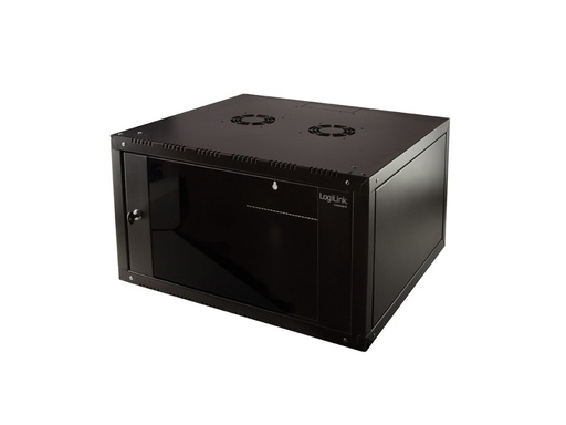 [H49531] 19" væg-rackskab - 6U B600xD560mm (Single) Sort