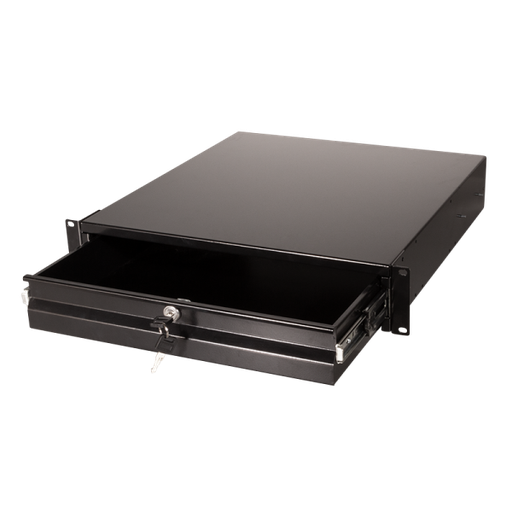 [H58852] Skuffe til 19" rack - 2U, med lås, Sort