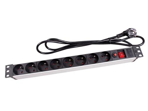 [H43400] PDU stikdåse til 19" rack - 8 x Pin-jord, m. afbryder