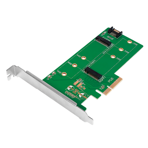 [H54499] PCI-Express kort - PCIe til M.2 NGFF + SATA til M.2 NGFF SSD