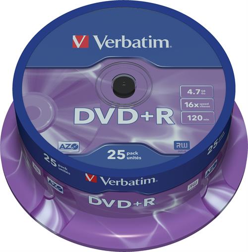 [H28035] DVD+R medie - 4,7GB "Plus" format (25 stk. spindel)