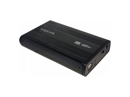 [H49471] Ekstern 3,5" HDD kabinet - USB 2.0 / SATA, Sort alu.