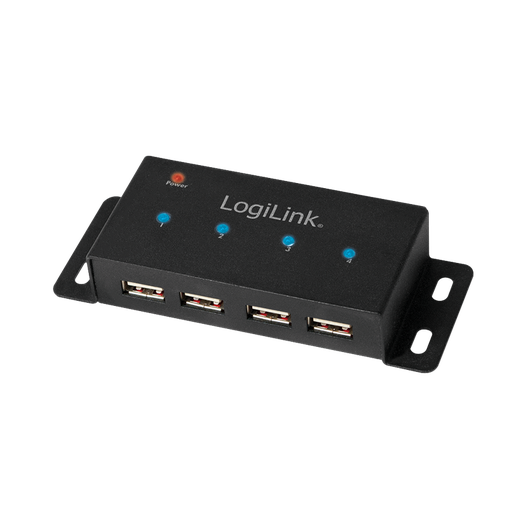 [H49492] USB 2.0 HUB - 4 porte inkl. 2A strømforsyning, til montage