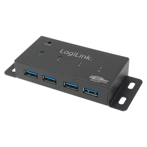 [H49498] USB 3.0 HUB - 4 port inkl. Strømforsyning (3,5A) til montage