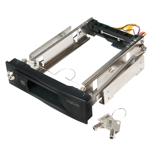 [H49319] Flytbar Harddisk kabinet til 3,5" SATA HDD, Sort Alu.