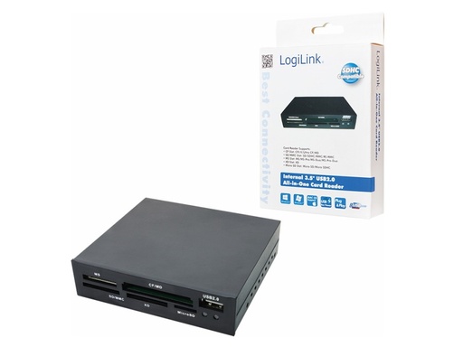 [H34773] USB 2.0 kortlæser - All-in-One, Intern 3,5" kabinet