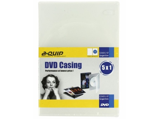 [H39128] DVD moviebox - Enkelt, 7mm, Transparent (5 stk.)