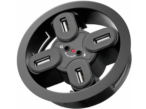 [H29222] USB 2.0 HUB - 4 porte + Audio, bordmontage