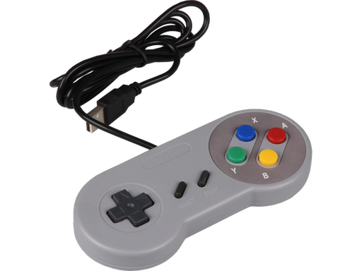 [H62856] USB SNES gaming controller, Grå