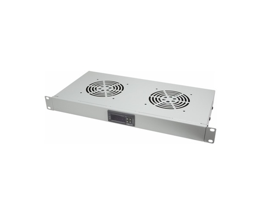 [H49213] 19" Rackkøler med 2 blæsere & termostat, Grå