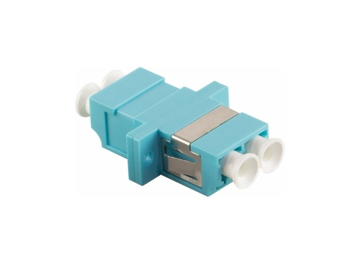 [H49201] Fiberoptisk adapter - LC/LC duplex, Turkis (OM3) m. flange