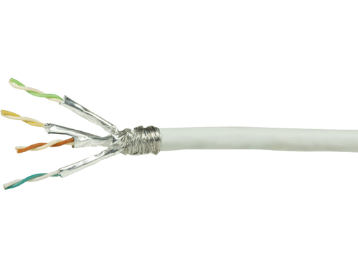 [H61025] S/FTP netværkskabel - CAT6 PiMF massiv CCA, PVC Hvid (50m)