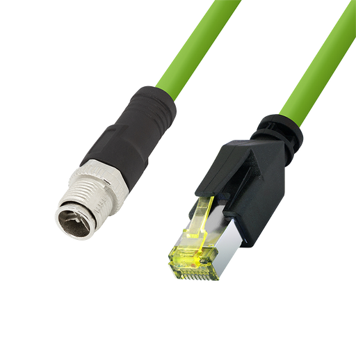[H63192] S/FTP netværkskabel - CAT6a PUR, M12 X-Code til RJ45 (1m)