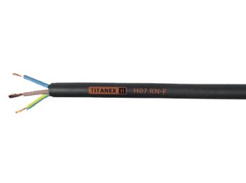 [H54004] Gummikabel - H07RN-F, 3x1mm² Ø10mm, Sort (metervare)