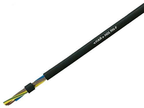 [H58577] Gummikabel - H05RN-F, 4x0,75mm² Ø8,8mm, Sort (metervare)