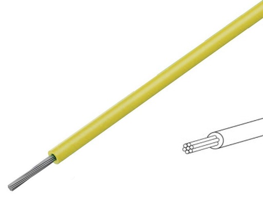 [H59699] Silikoneledning - 0,5mm² trådet, 180°C Gul (metervare)