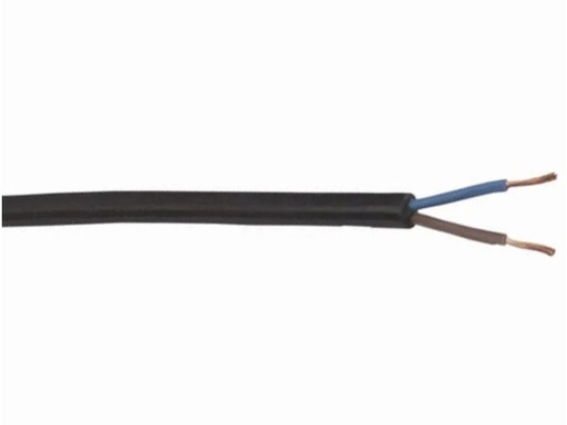 [H60939] Gummikabel - H05RR-F, 2x2,5mm² Ø10,4mm, Sort (metervare)